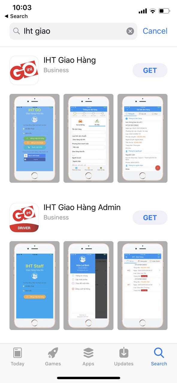 IHT Giao Hàng iOS